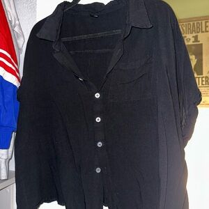 Set of 2 Black and White Button-Up Blouse